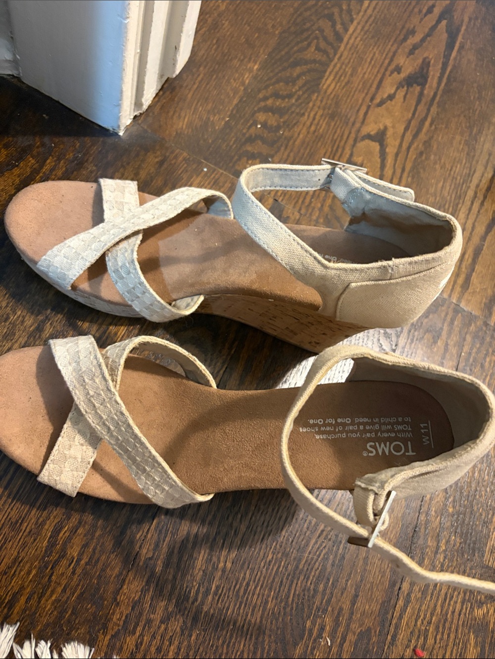 TOMS Wedge Sandals with Ankle Strap